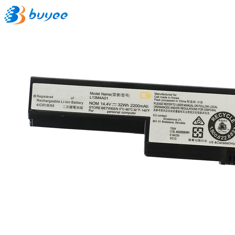 Новый оригинальный аккумулятор для ноутбука lenovo L13M4A01 14 4 В 32 Втч | Компьютеры и