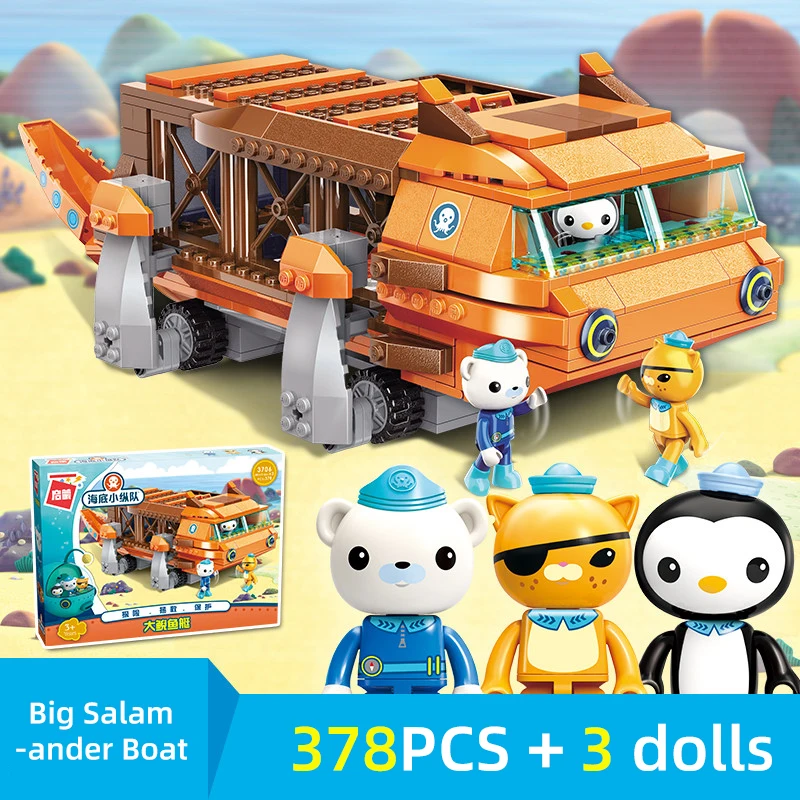 Наборы строительных блоков Octonauts Barnacles Kwazii Peso Tweak с мультипликационным принтом