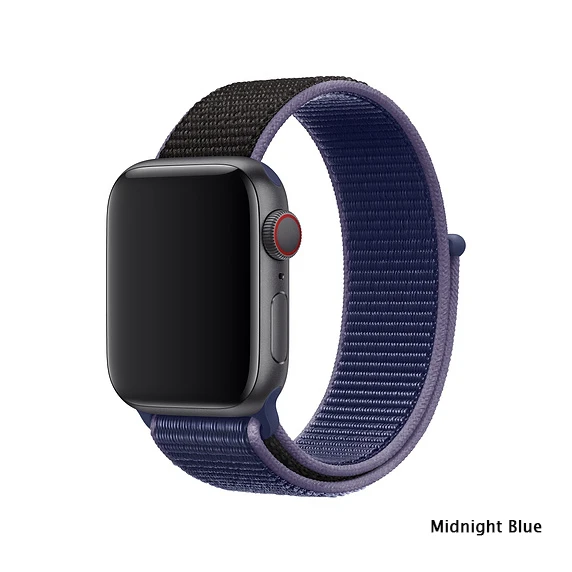 Нейлон pulseira для apple watch band 4 44 мм 40 мм(iwatch 5) apple watch 3 2 1 ремешок 42 мм 38 мм дышащий браслет ремень аксессуары - Цвет ремешка: Midnight Blue