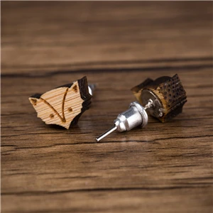 Yiustar благородные круглые деревянные птицы элегантные серьги-гвоздики животные травления серьги новые модные геометрические длинные сережки для женщин - Окраска металла: MTED052