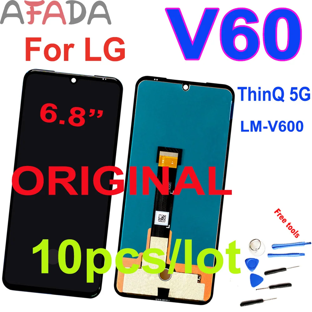 

10pcs Original 6.4" For LG V60 ThinQ 5G LM-V600 LCD Display Touch Screen Digitizer Assembly Replacement For LG V60 Screen Parts