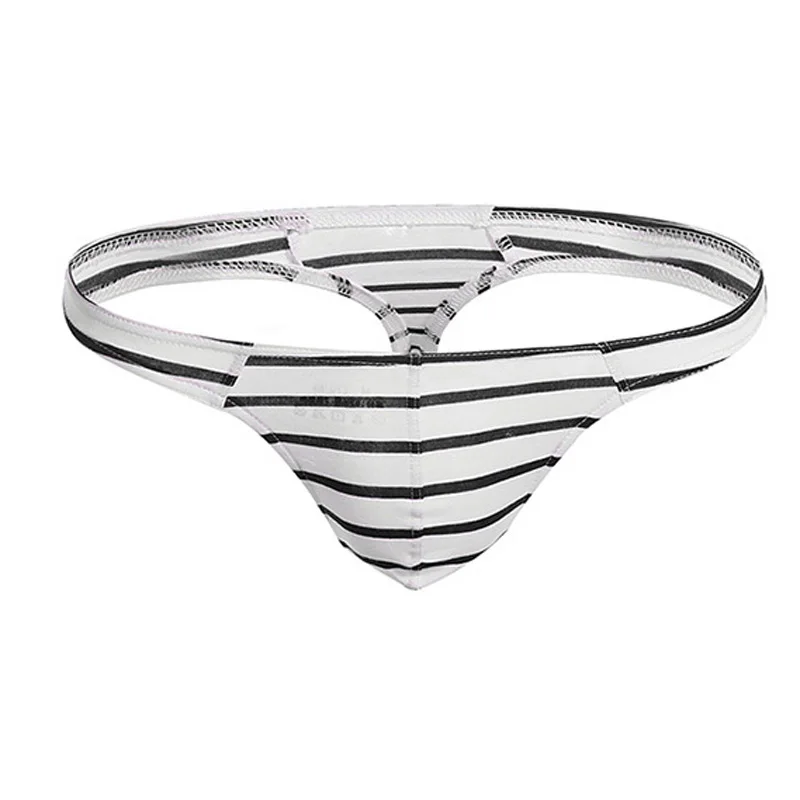 Мужские трусы с низкой талией сексуальные трусики принтом в полоску дышащие