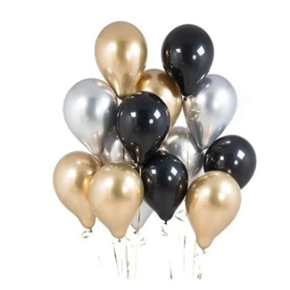 Золотистый и черный латексный шар мраморный Металлический воздушный