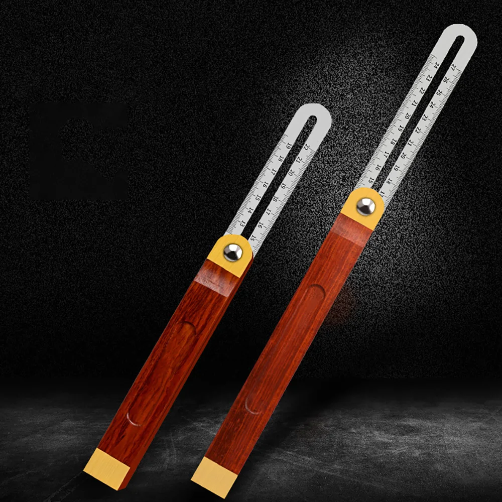 Скользящий Т-образный транспортир квадратный измеритель с деревянной ручкой для