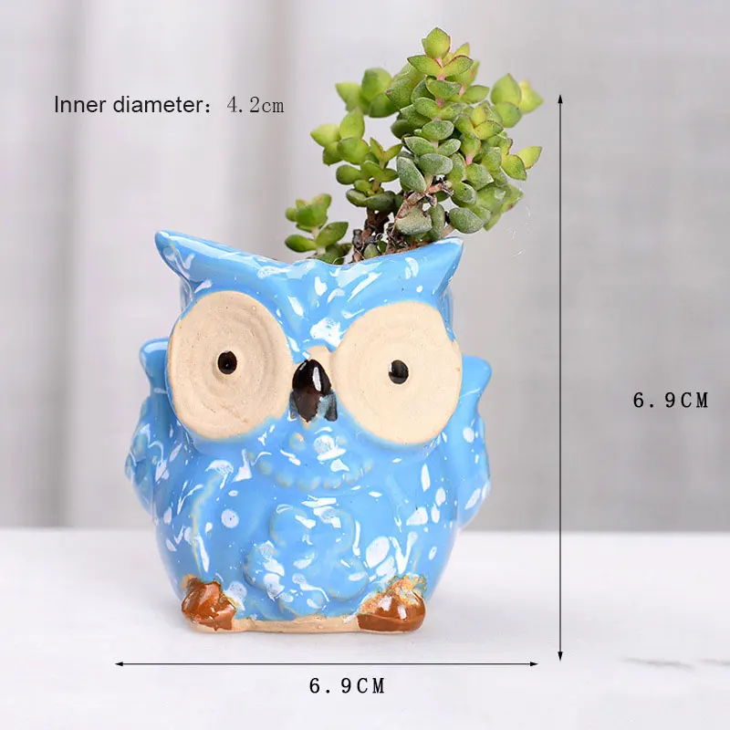 

6pcs Cartoon Owl Shape Succulent Pot Ceramic Succulent Plant Flower Pot Container Planter Bonsai Pots Best Price
