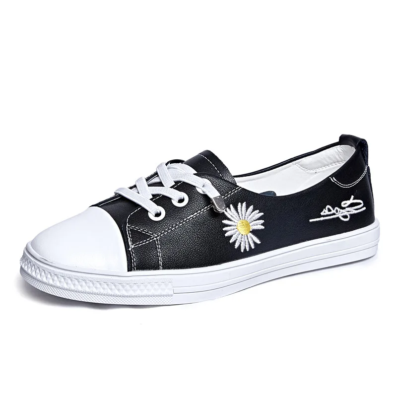 Женские туфли с открытым носком тонкие из кожи дышащие белые на плоской подошве