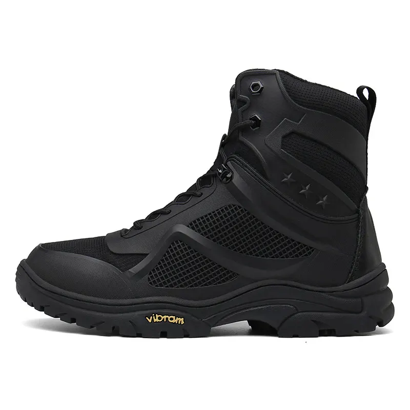 coturno bota masculina tenis masculino calcados calçados masculinos boots for men botina cuturno cano alto coturnos Inverno Exército Tático Militar Botas Homens Sapatos de Couro À Prova D' Água Para O Homem de Combate - Цвет: Black