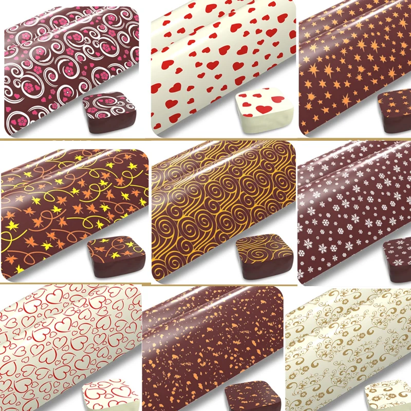 

Chocolate Transfer Paper Nougat Glutinous Baking Cake Decoration Edible Heart-shaped Full Version Decorating Tools