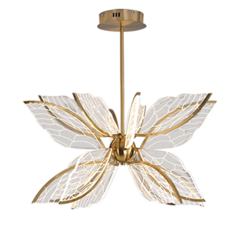 

Modern Nordic Butterfly Wing LED Pendant Lights Simple Fashionable Design Golden Pendant Lamp for Living Room Bedroom Home Decor