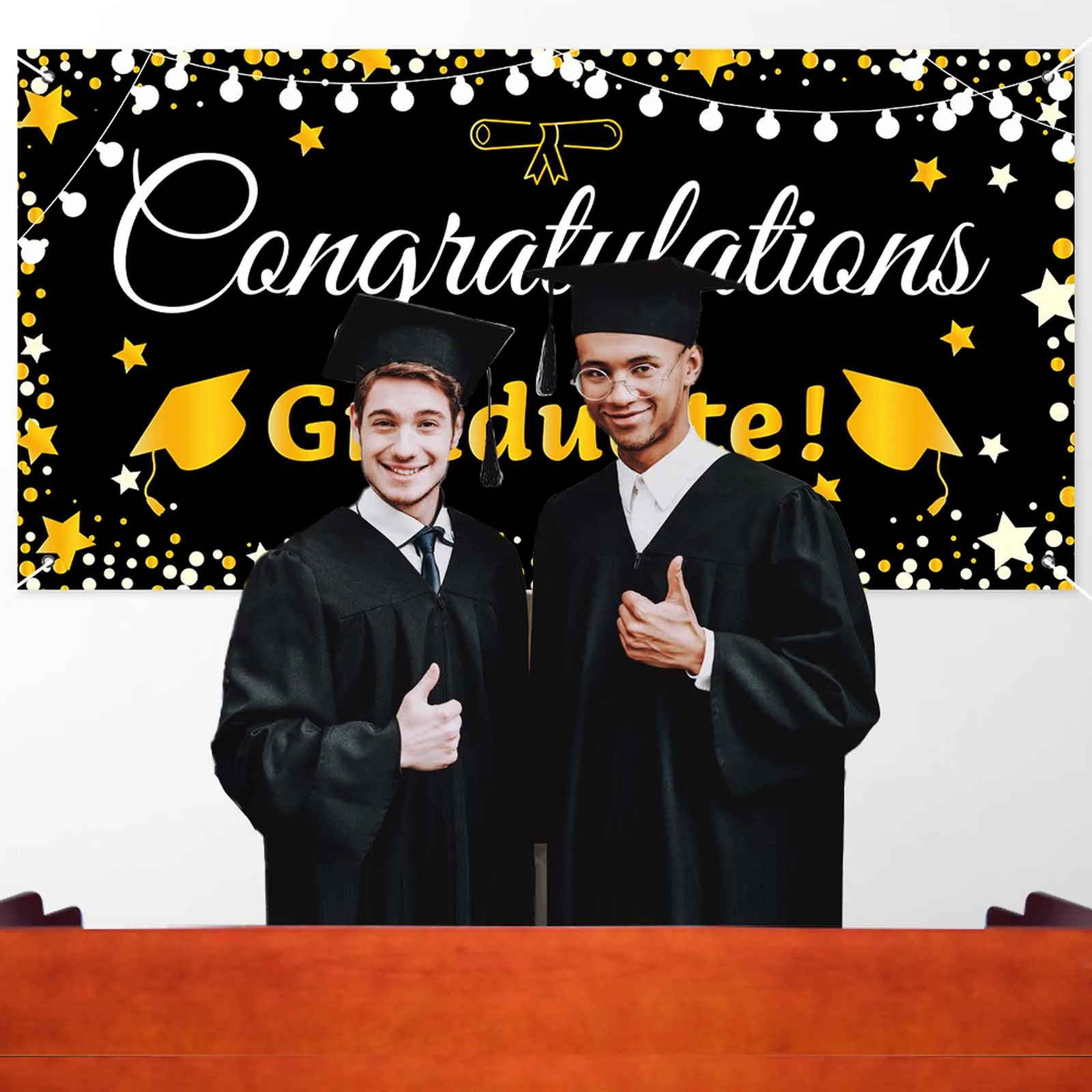 

2pcCongrats Grad Banner Graduation Decorations 2021 Outdoor Indoor Hanging Decor decoracin de habitacin