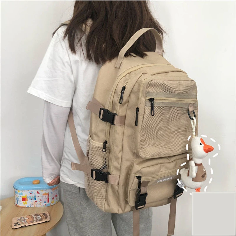 

Large Capacity Backpacks School Bag for Girls Boys Teen Bagpack Black Nylon Solid Leisure Travel Back Pack Men Women Backbag New