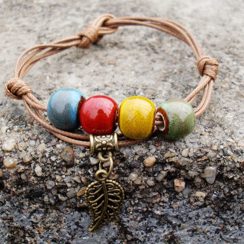 Винтажном этническом стиле Танкетка Стиль цветок глазури керамические бусы