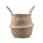 Многофункциональная плетеная корзина из ротанга для хранения водорослей, складной цветочный горшок, корзина для грязной одежды, декоративные корзины для домашнего сада