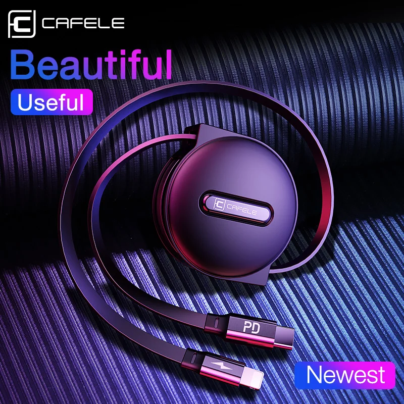 CAFELE18W PD Быстрая зарядка USB кабель для iPhone 11 Pro Max XS 8 7 6 Выдвижной USB кабели для IOS 13 Синхронизация данных зарядный кабель 1 м