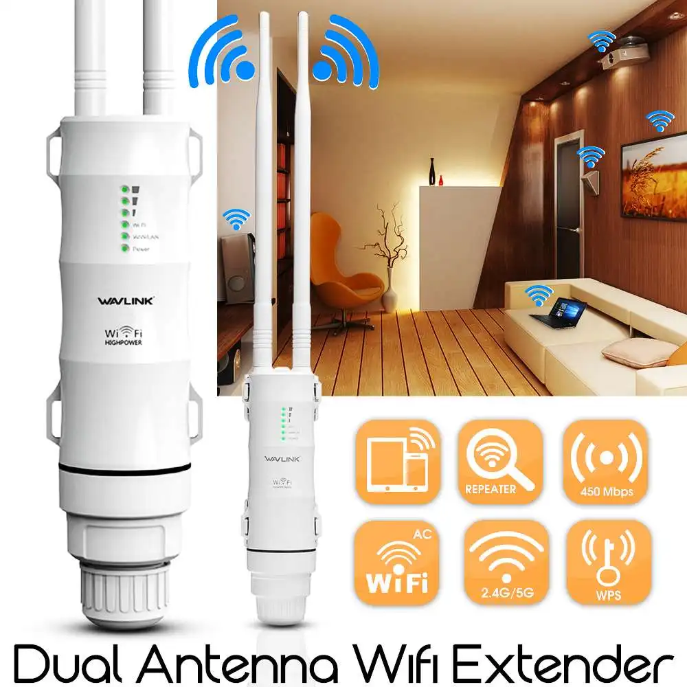 AC600 27dBm Wi Fi ретранслятор высокой мощности открытый удлинитель 2 4G/150 Мбит/с + 5 ГГц/433