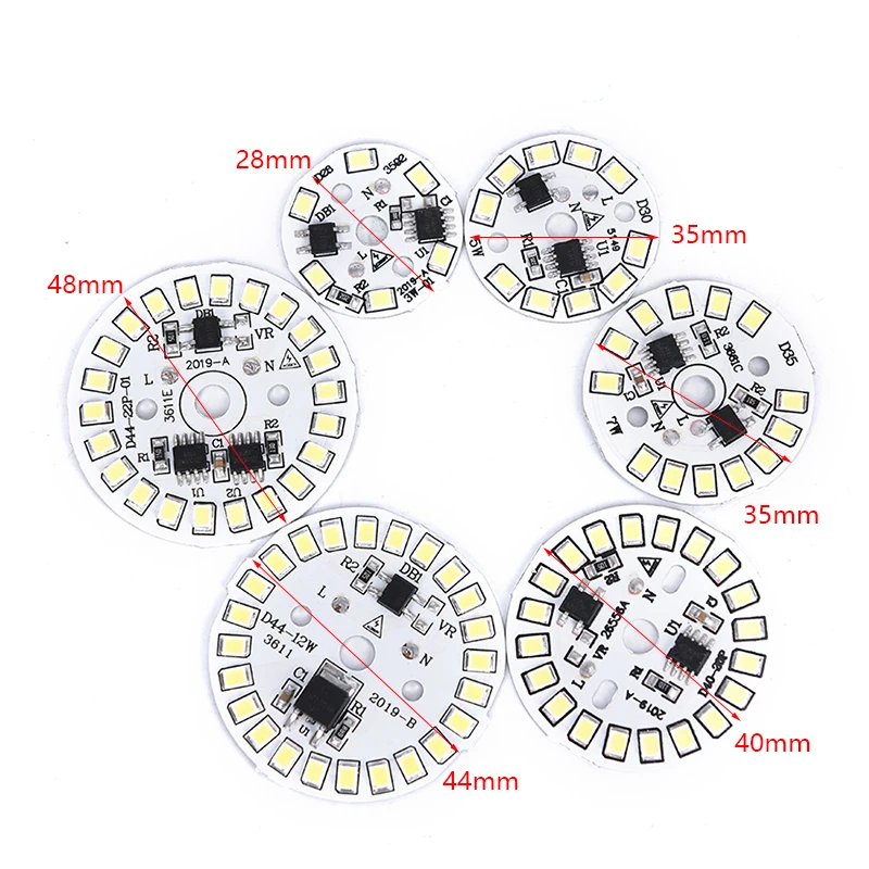 

LED Chip Bulb Patch Lamp SMD Plate Circular Module Light Source Plate For Bulb Light