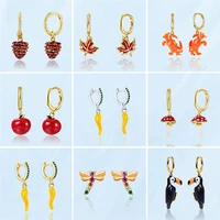 womens fine cute dangle earrings korean teen fashion unusual creative animal plant drop earring female personalized accessories