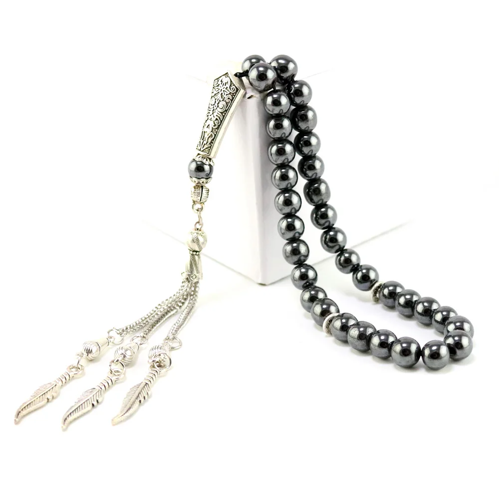 Натуральный агат Tasbih металлическая кисточка 33 66 99 молитвенные бусины исламский