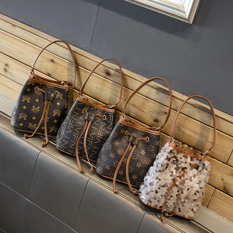 

Designer Shoulder Bag Print Bucket Bag Quality Leather Bags For Women Fashion Messenger Bag Handbag Women's Bag Shoulder Bag