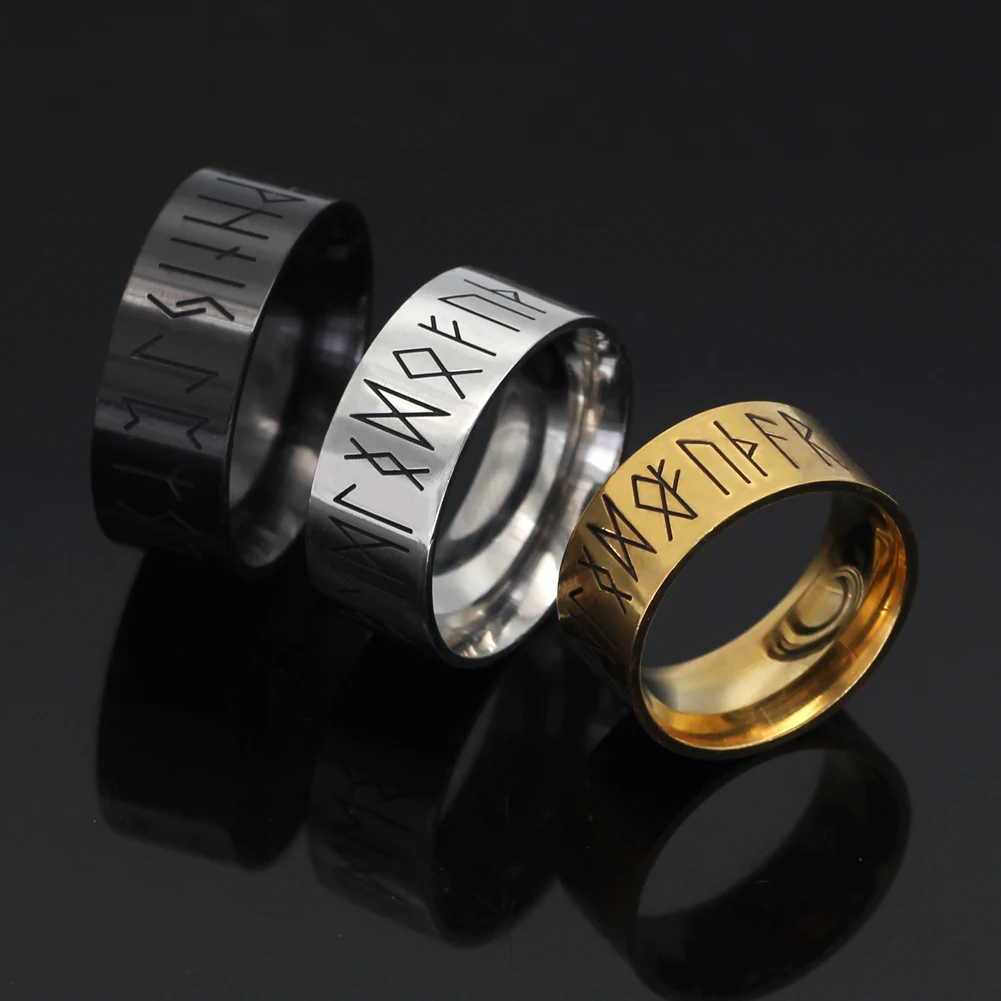 Viking Rune Ring Stainless steel with Valknut Gift Bag | Украшения и аксессуары