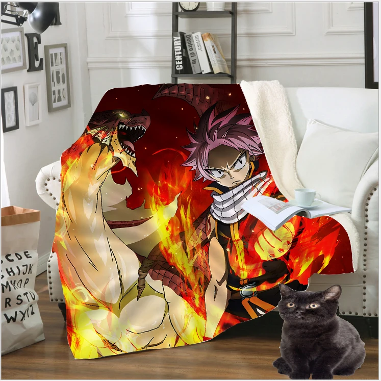 Флисовое одеяло в стиле аниме с рисунком Феи хвоста| |