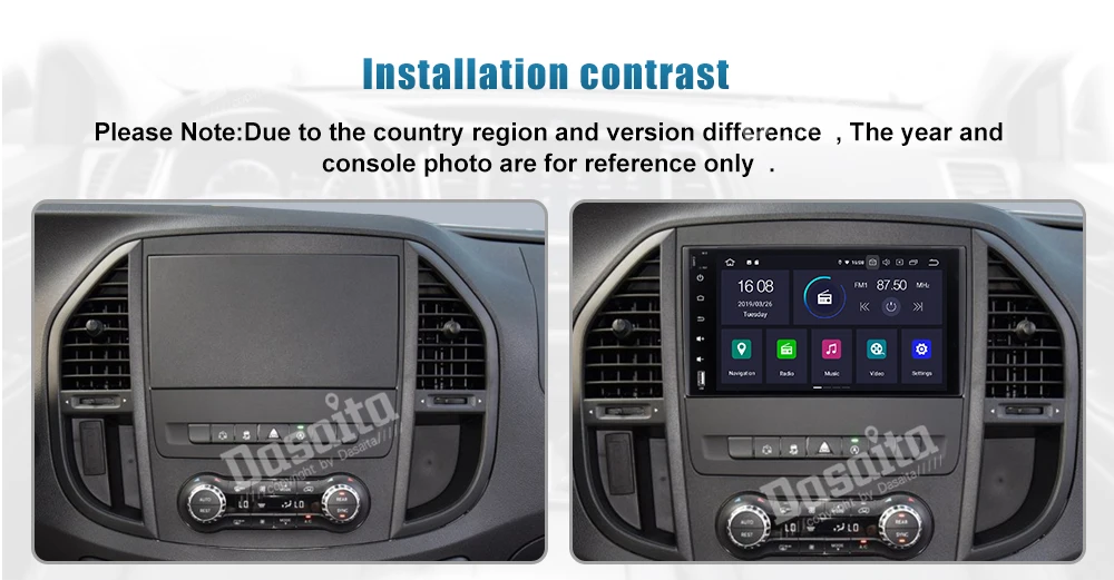 Dasaita Android 9,0 Автомобильный gps навигатор для Benz A B Class Sprinter Vito 2006 2007 2008 2009 2010 2011 2012 Авторадио 1080P видео