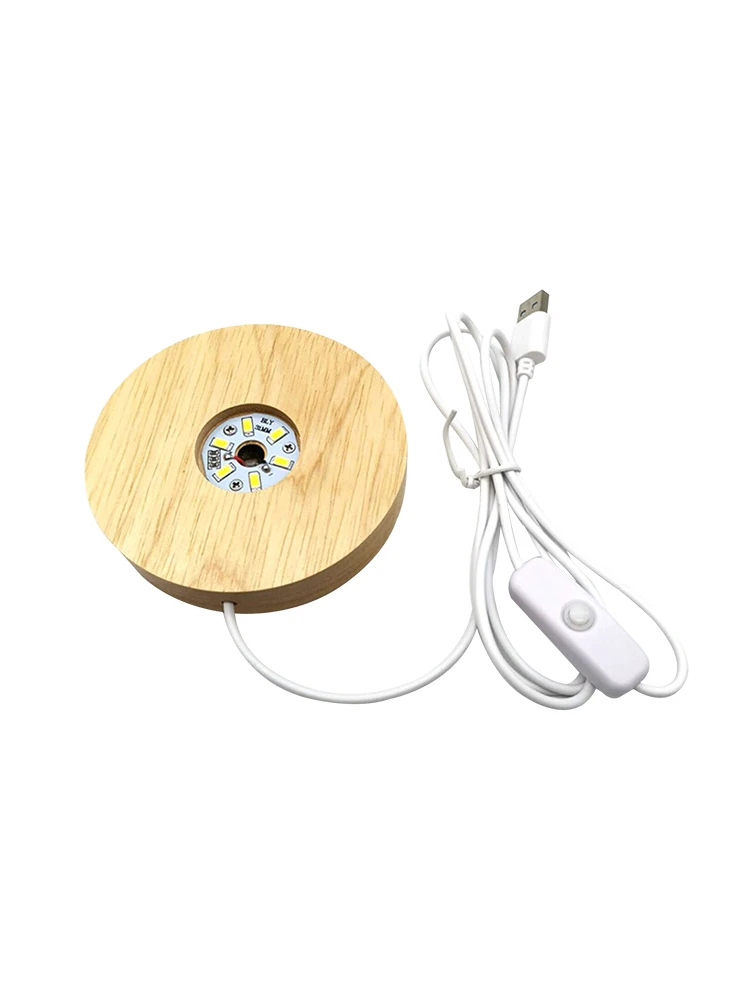 Деревянная Ночная лампа база дома круговой современный простой стиль 85*30 мм USB