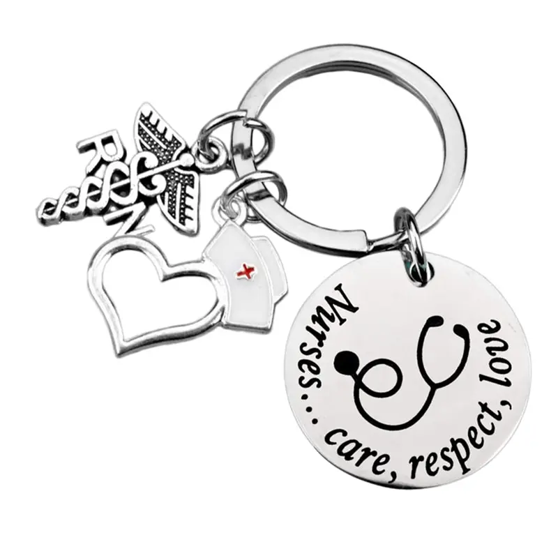 

Nursing Graduation Gift Nurse Keychain for Women Men Appreciation Key Chain Ring Stainless Steel Student Dropship Gift