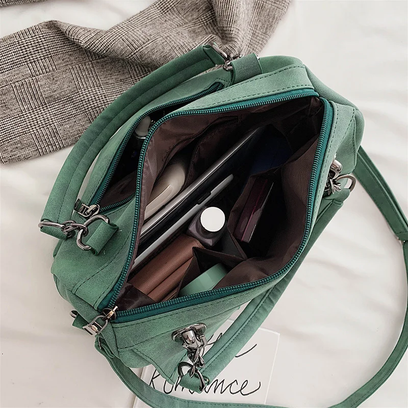 

Big Matte Female Shoulder Bag Large Capacity Casual Tote Bag Black Travel Boston Handbag Women Scrub Leather Messenger Hand Bag