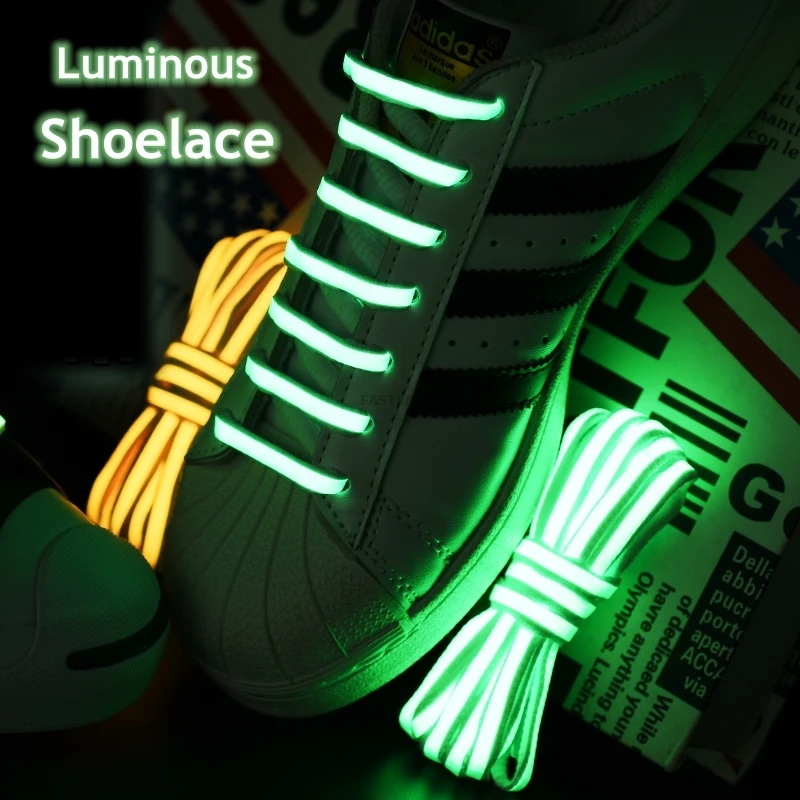 

Luminous Shoelaces Glow In The Dark Night Color Semicircle Fluorescent Shoes lace Weave bracelet Sneakers Running Shoes strings