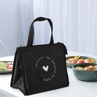 simple style insulated rice bag canvas drawstring waterproof picnic durable lunch bag portable cold storage bag lunch box
