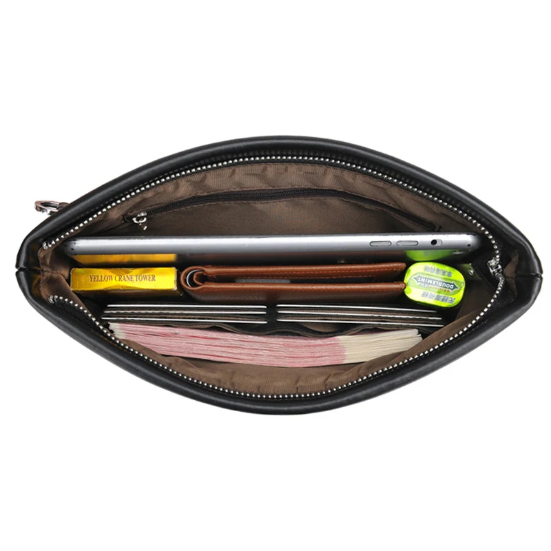 

Genuine Leather Men Wallet Business Luxury Male Long Clutch Bags Black Purse Card Holders for Man Envelope Pack Designer Wallet