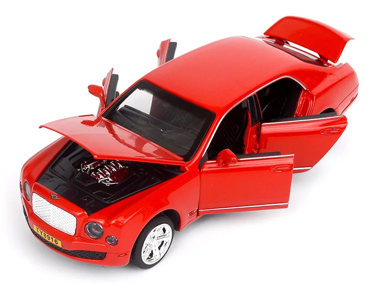 1/32 модель автомобиля из сплава Mulsanne, игрушка, 6 открывающихся дверей, металлическая автоматическая модель литья под давлением, имитирующая светильник, детский подарок для коллекции игрушек