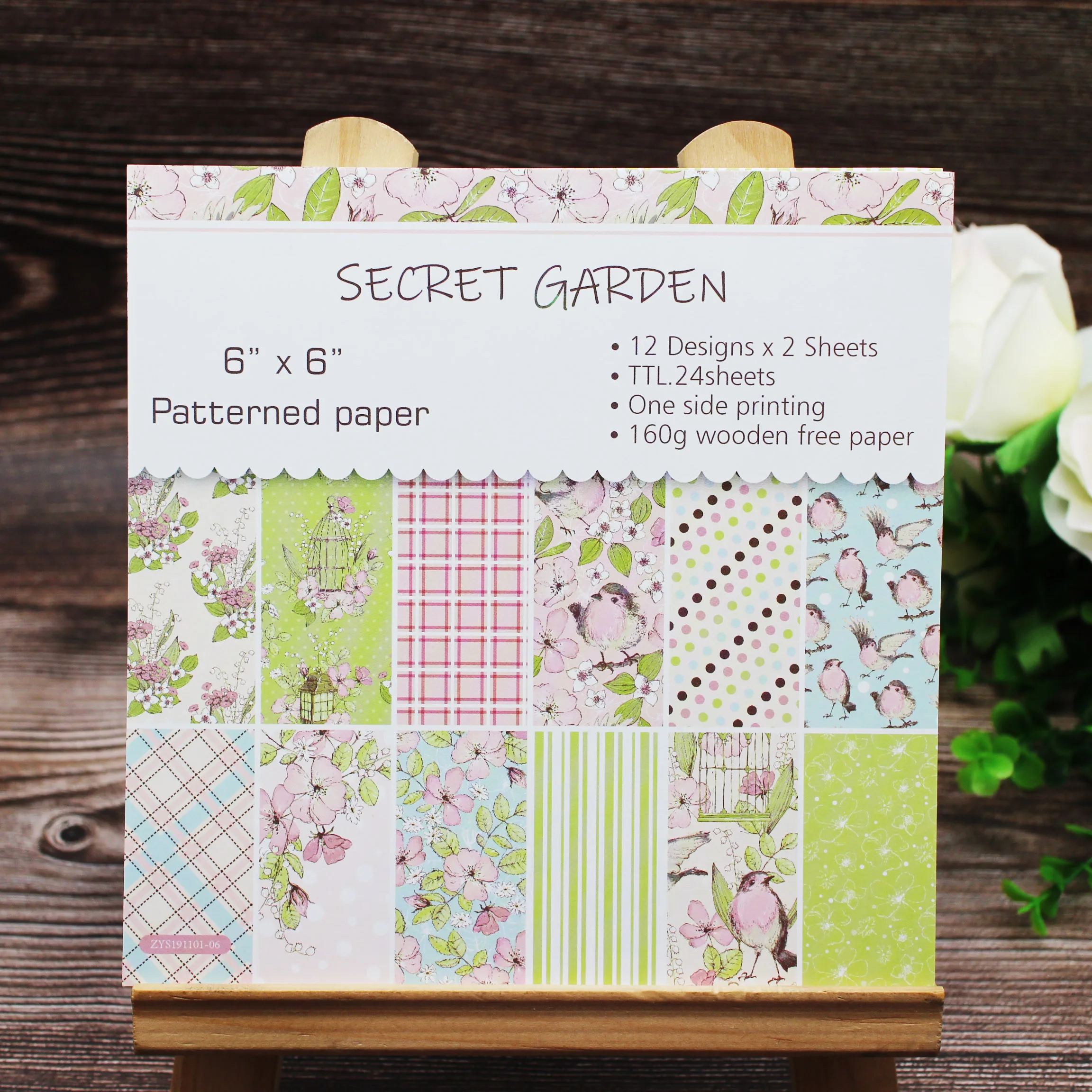 Бумажные скрапбукинги с зеленым рисунком птицы 24 шт. бумажные оригами