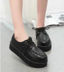19 FeiYiTu криперы, женская обувь zapatos mujer; популярная обувь Повседневное Винтаж на резиновой подошве обувь на платформе Для женщин женские туфли на плоской подошве плюс размер 35–39 - Цвет: 19