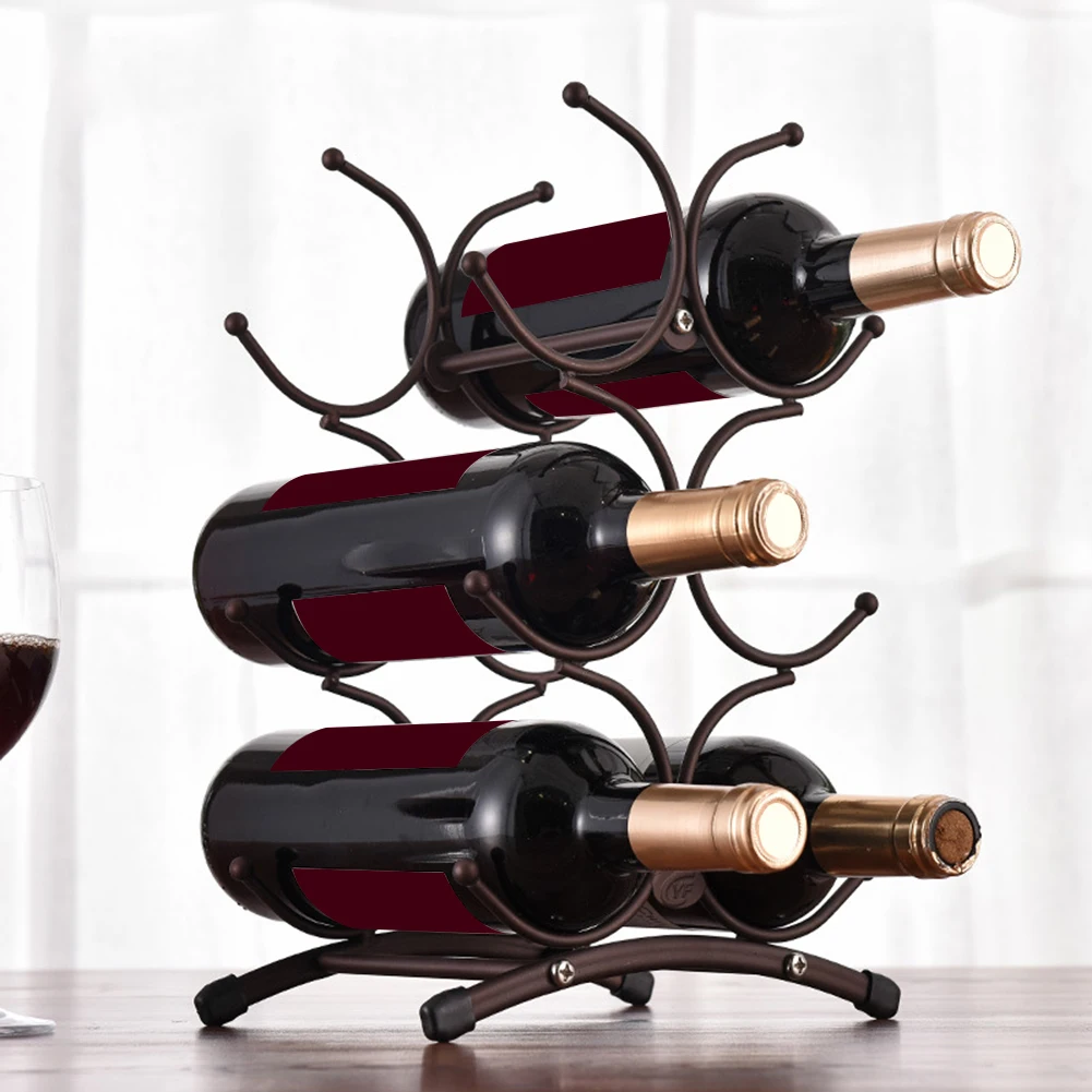

6 Bottles Office Iron Birthday Party Kitchen Beer Holder Bottle Afternoon Tea Counter Top Balcony Wine Rack Bar Anniversary
