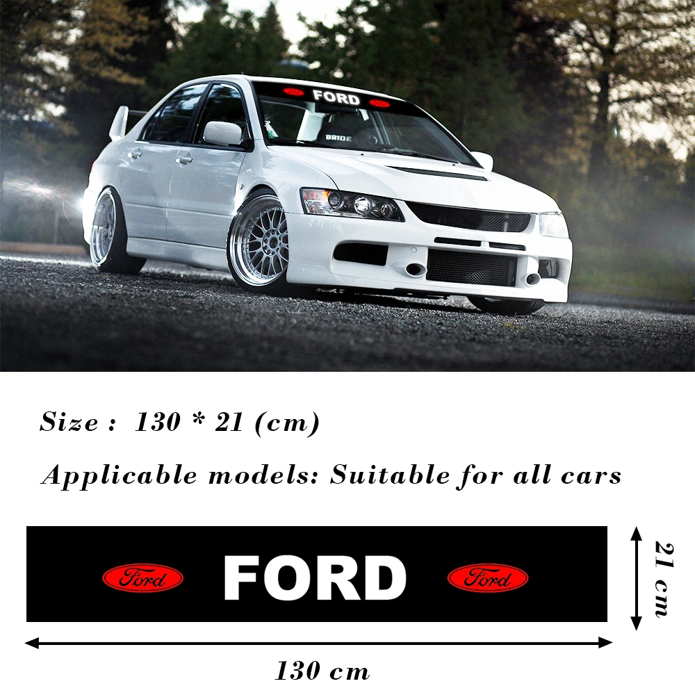 Car Banner Front Rear Windshield Sunshade Vinyl Sticker Decoration For Ford Fiesta EcoSport ESCORT Ranger Mondeo Mustang FOCUS 2 |