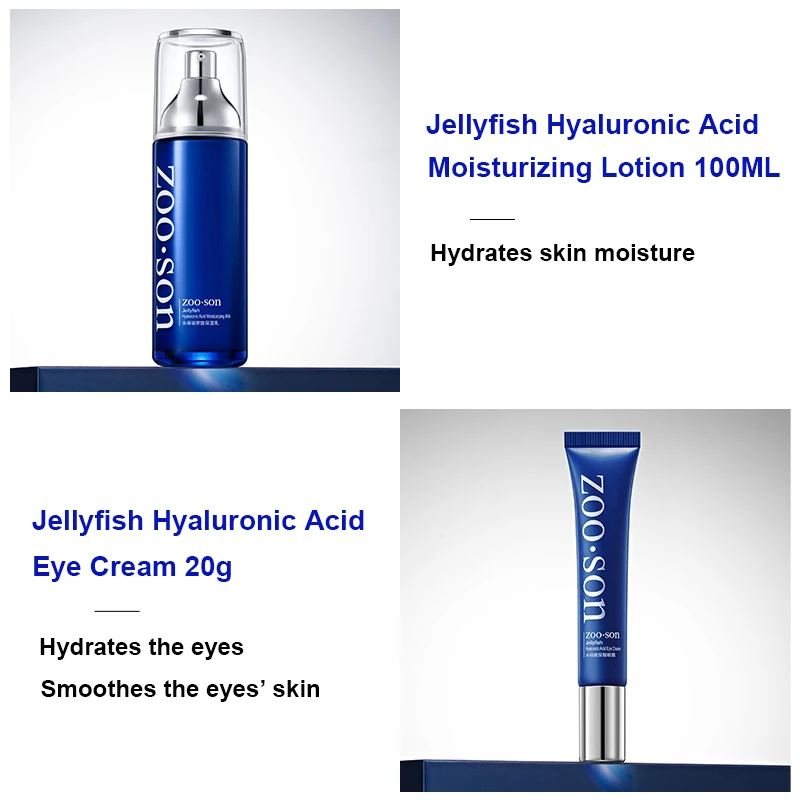 Jellyfish Hyaluronic Acid Skin Care Kit Make-up Water Shrink Pores Moisturizing Anti Aging Facial Treatment Essence | Красота и