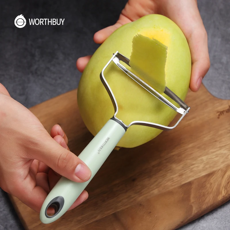 WORTHBUY Широкий для фруктов и овощей Нержавеющая сталь очистки с Пластик ручка