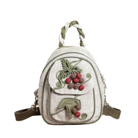 women mini canvas backpack teenager girls casual hand woven vintage schoolbags lightweight casual travel bag mochila rucksack