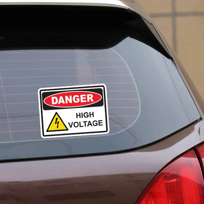 Наклейка на автомобиль опасность высокое напряжение креативная забавная