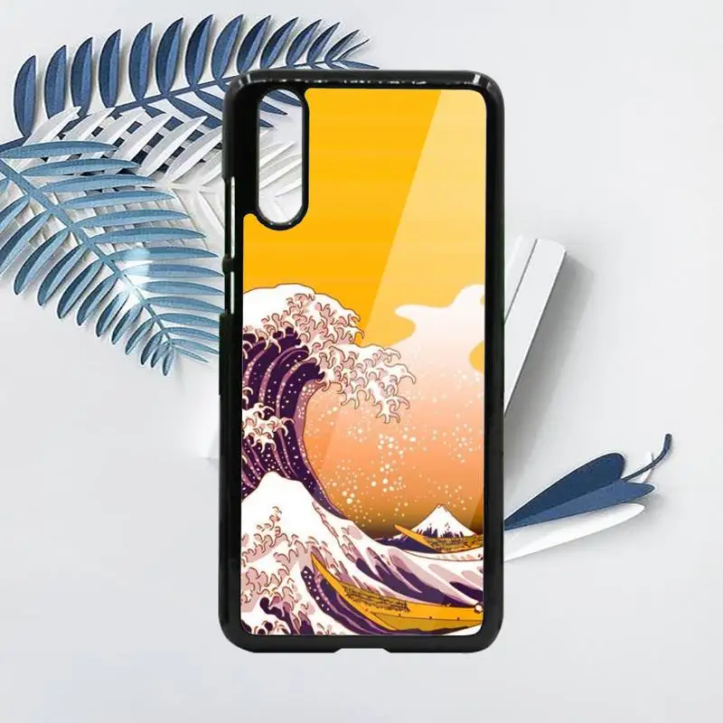 

Japanese style sea waves pattern Phone Case PC For Samsung galaxy S note 8 9 20 10 e lite2019 plus pro ultra