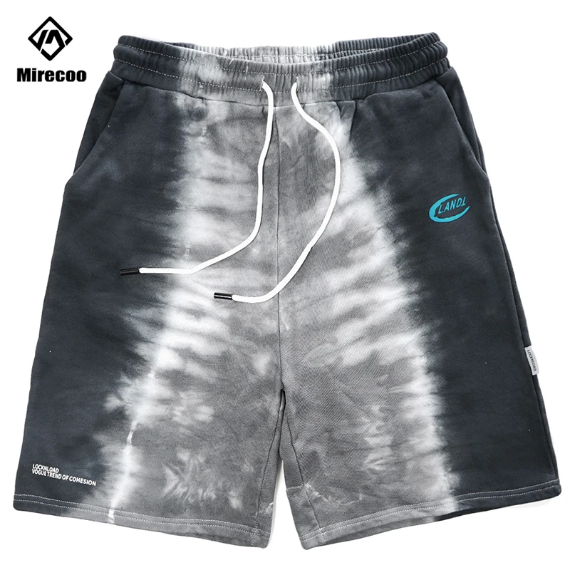 

Tie-dye Hip Hop Pocket Cargo Shorts Men Summer Japanese Harajuku Joggers Casual Cotton Short Streetwear Knee Length Baggy Pants