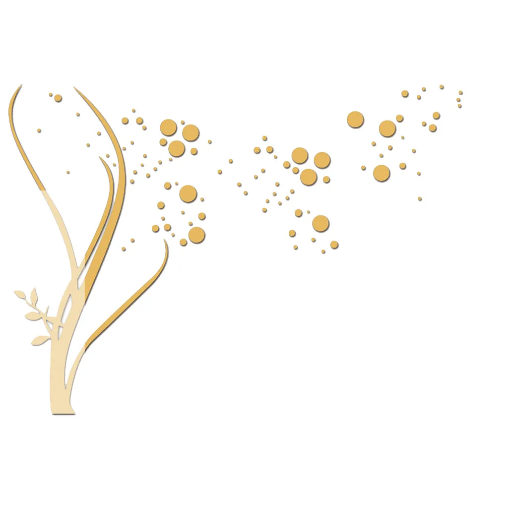 Акриловые зеркальные наклейки с большим деревом Комбинированные Украшения для