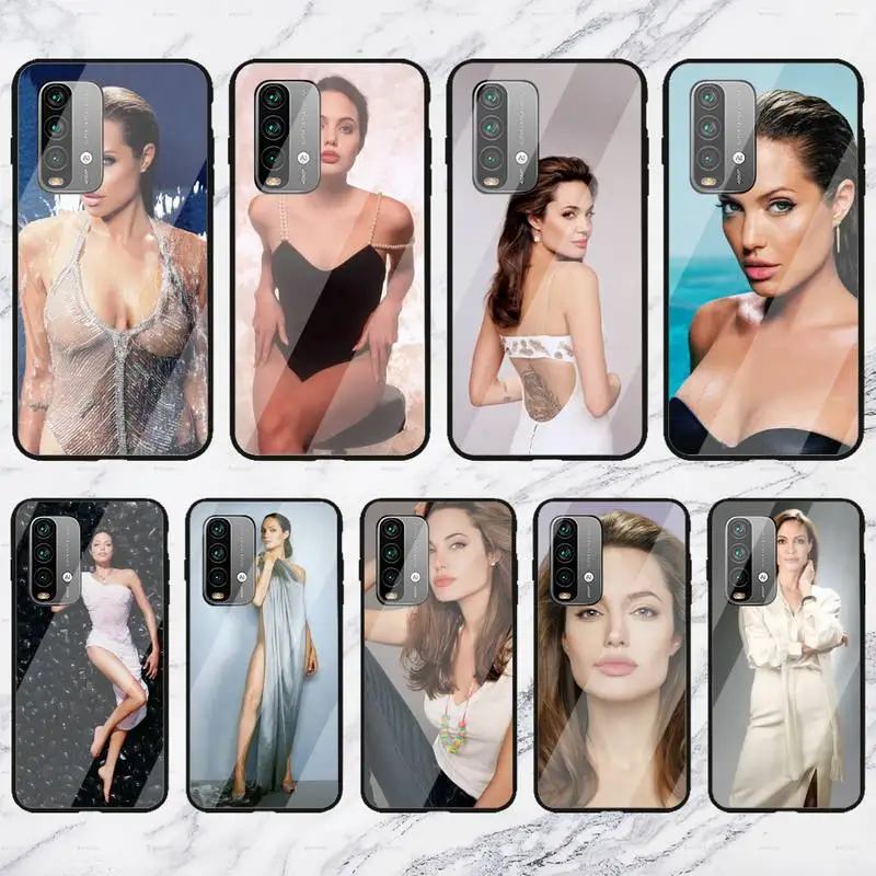 

Angelina Jolie Phone Case For Xiaomi6 8SE X2S NOTE3 Redmi4 5 6 Plus note 4 5 6 7 Glass Shell