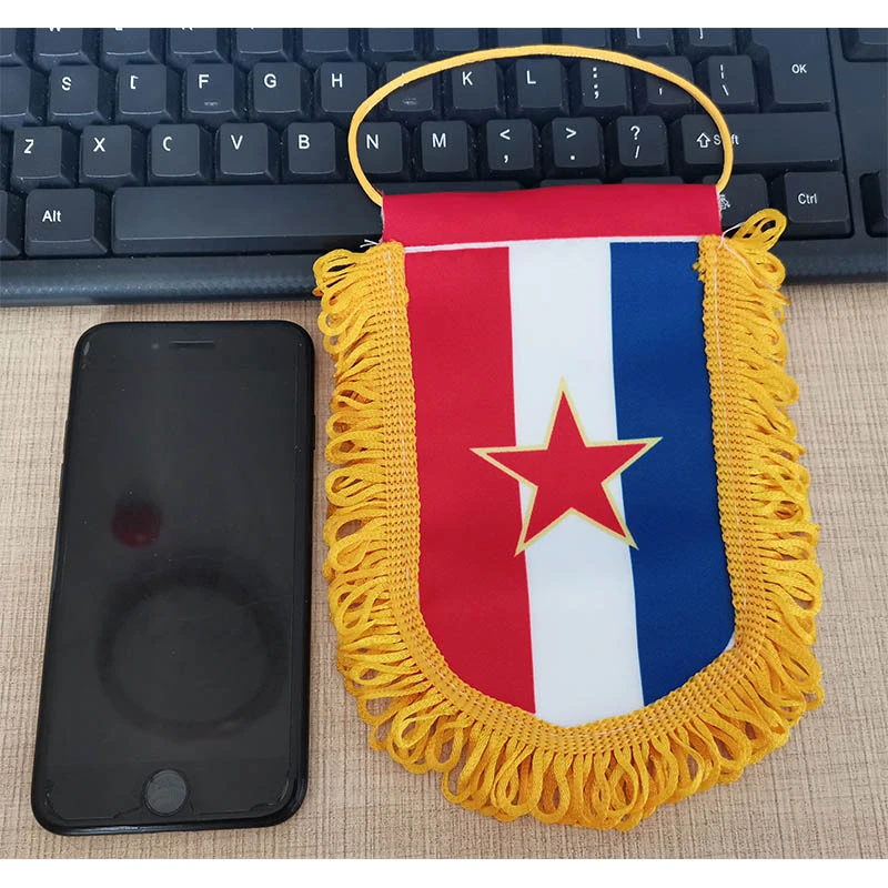 

Flag of Yugoslavia Double Sided Pennant Flag For Car 10cm*15cm Size handing Christmas Decorations for Home Flag Banner Gifts