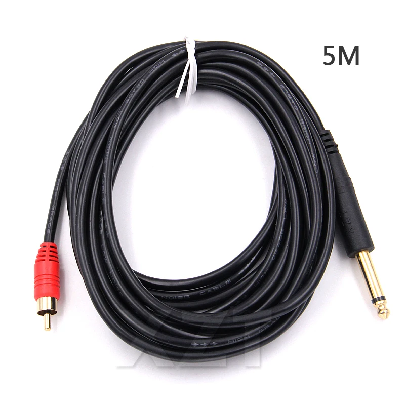 Адаптер для аудиокабеля с моно разъемом 6 35 мм на RCA адаптер сигнала 5 коннектор Lotus