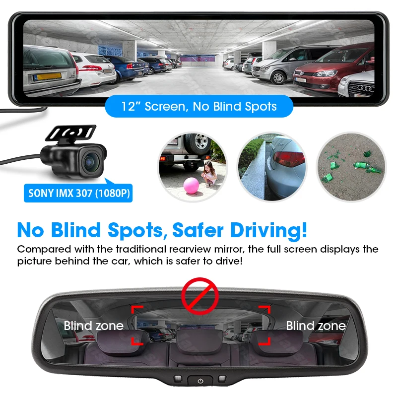 Видеорегистратор Jansite Автомобильный регистратор с сенсорным квадратным экраном