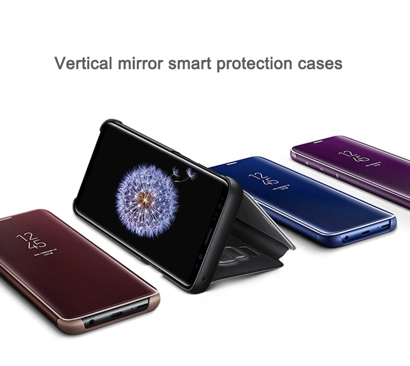 Оригинальный зеркальный Прозрачный чехол для Samsung Galaxy S9 G9600 + Plus G9650 S-View подлинный