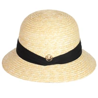 hot sale japanese style straw hats lady outdoor natural grass sunshade bucket hat for women